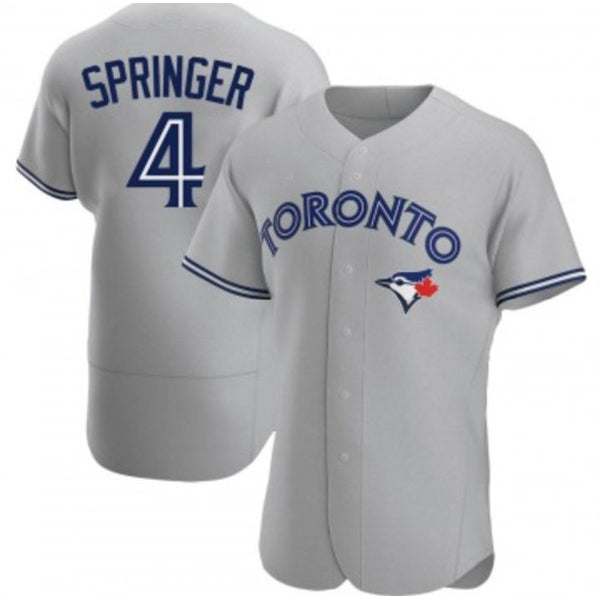 Toronto Blue Jays #4 George Springer Gray MAROU Flex Base Stitched Jersey