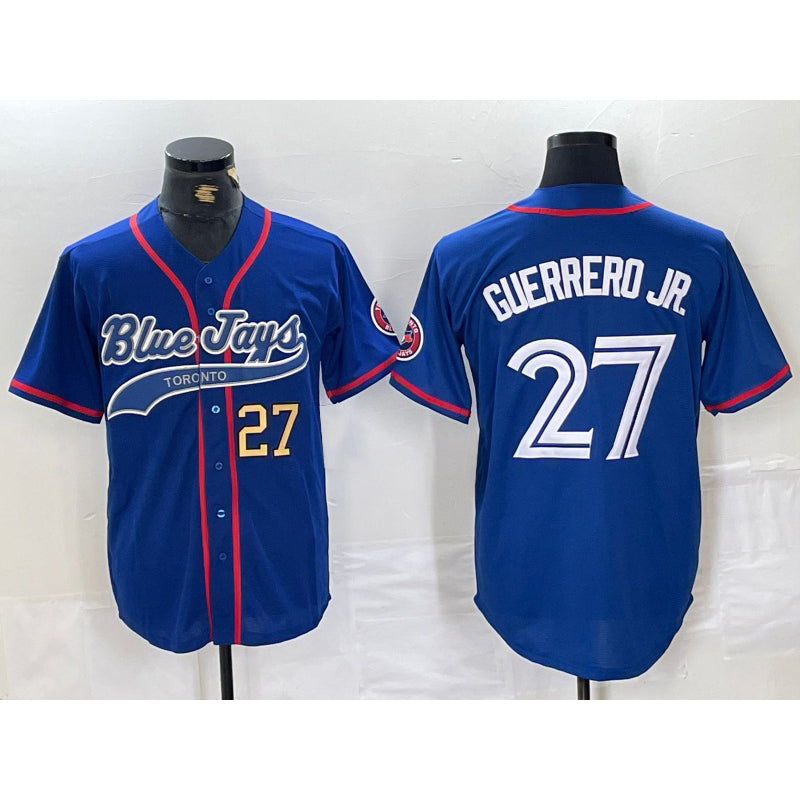 Toronto Blue Jays #27 Vladimir Guerrero Jr Blue MAROU Cool Base Stitched Jerseys