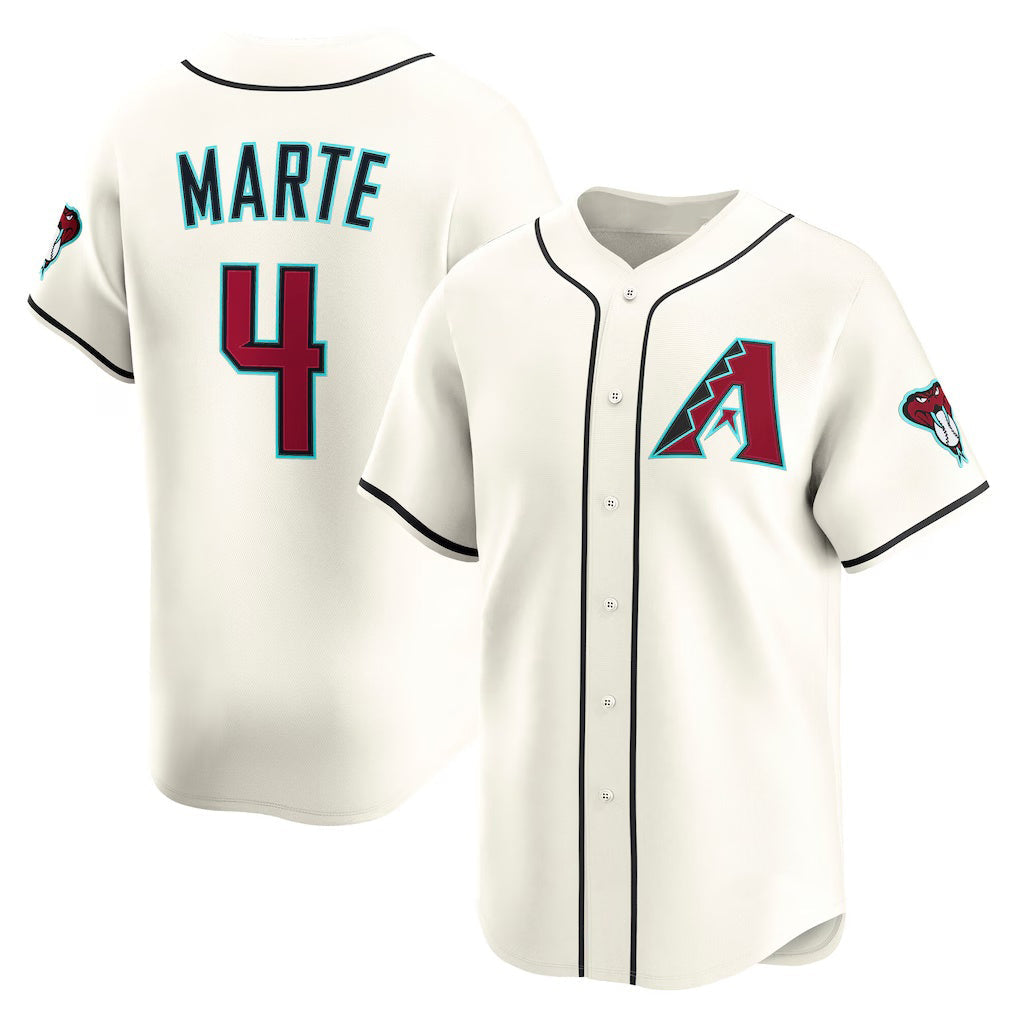 Arizona Diamondbacks #4 Ketel Marte Cream MAROU Home Limited Player Jersey