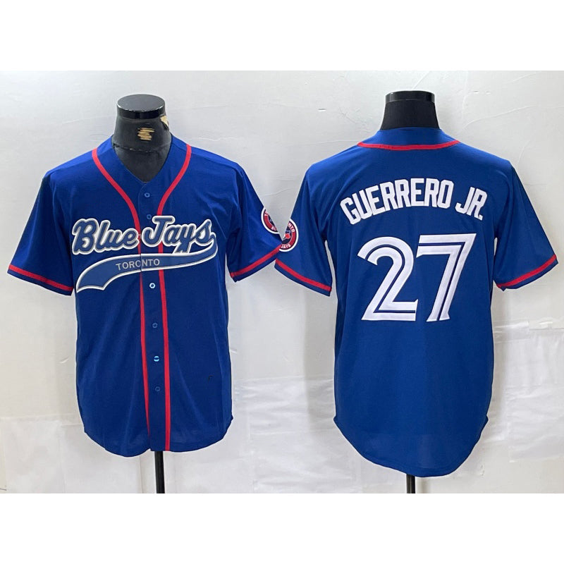 Toronto Blue Jays #27 Vladimir Guerrero Jr Blue MAROU Cool Base Stitched Jersey 2