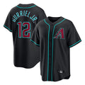 Arizona Diamondbacks #12 Lourdes Gurriel Jr Player Black Fashion Out Home Game Stitched Baseball Jersey