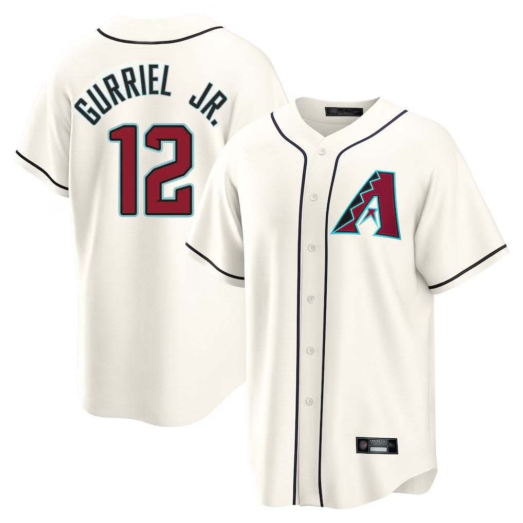 Arizona Diamondbacks #12 Lourdes Gurriel Jr Player Cream Home Game Stitched Baseball Jersey