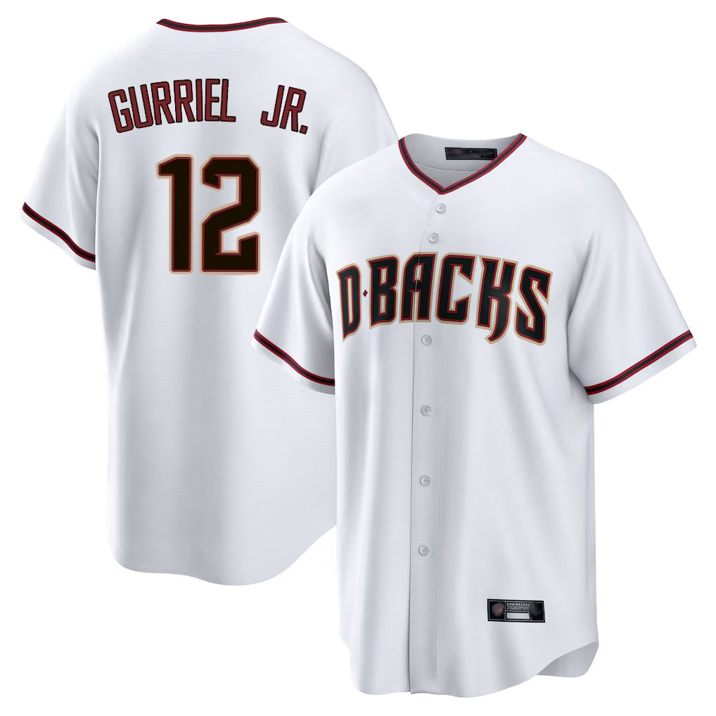 Arizona Diamondbacks #12 Lourdes Gurriel Jr Player White Home Game Stitched Baseball Jersey