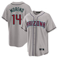 Arizona Diamondbacks #14 Gabriel Moreno Player Gray Road Home Game Stitched Baseball Jersey