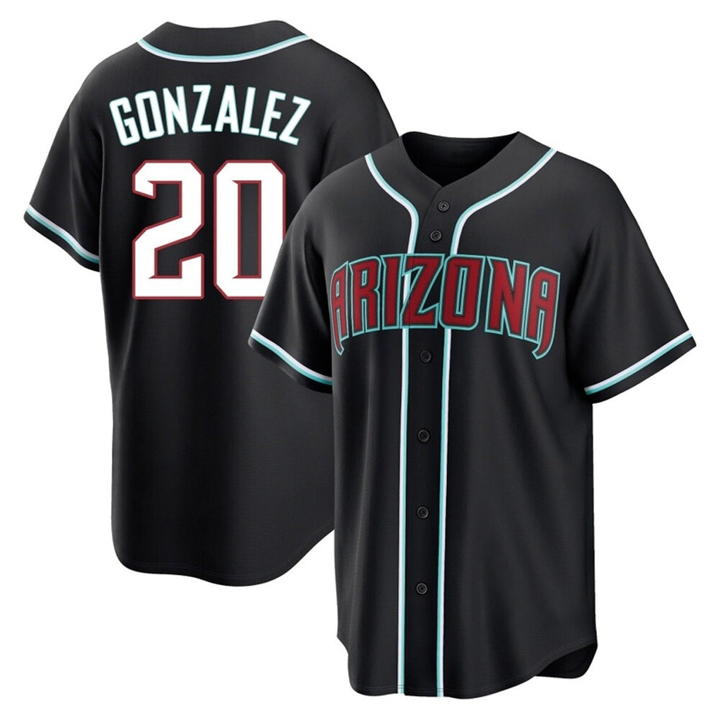 Arizona Diamondbacks #20 Luis Gonzalez Player Black Home Game Stitched Baseball Jersey