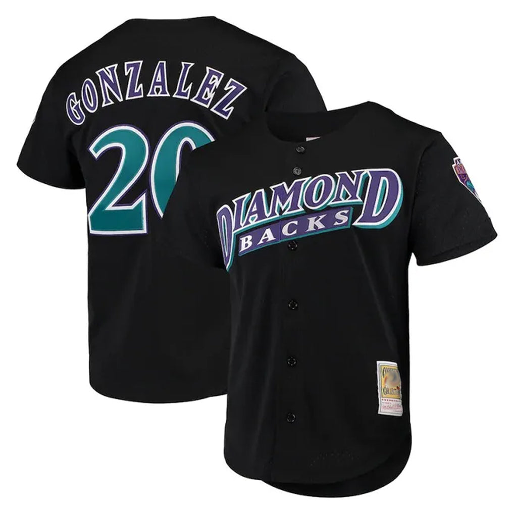 Arizona Diamondbacks #20 Luis Gonzalez Player Black Mitchell & Ness Throwback Cooperstown Collection Mesh Limited Stitched Baseball Jersey