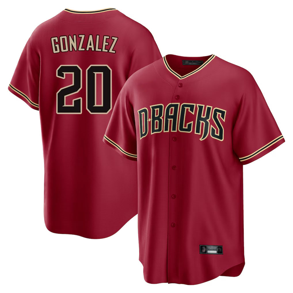 Arizona Diamondbacks #20 Luis Gonzalez Player Red Home Game Stitched Baseball Jersey
