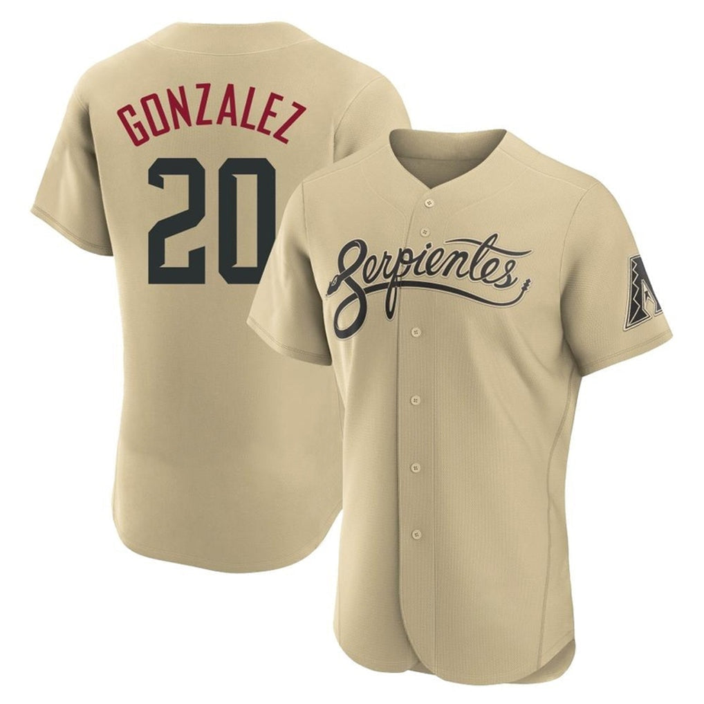 Arizona Diamondbacks #20 Luis Gonzalez Player Tan City Connect Limited Elite Home Game Stitched Baseball Jersey