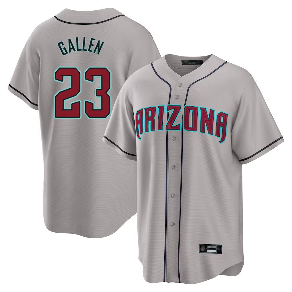 Arizona Diamondbacks #23 Zac Gallen Player Gray Road Home Game Stitched Baseball Jersey