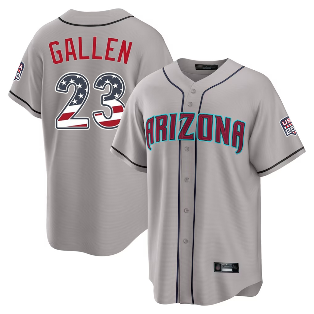 Arizona Diamondbacks #23 Zac Gallen Gray USA 250 Fourth of July Stitched Baseball Jersey