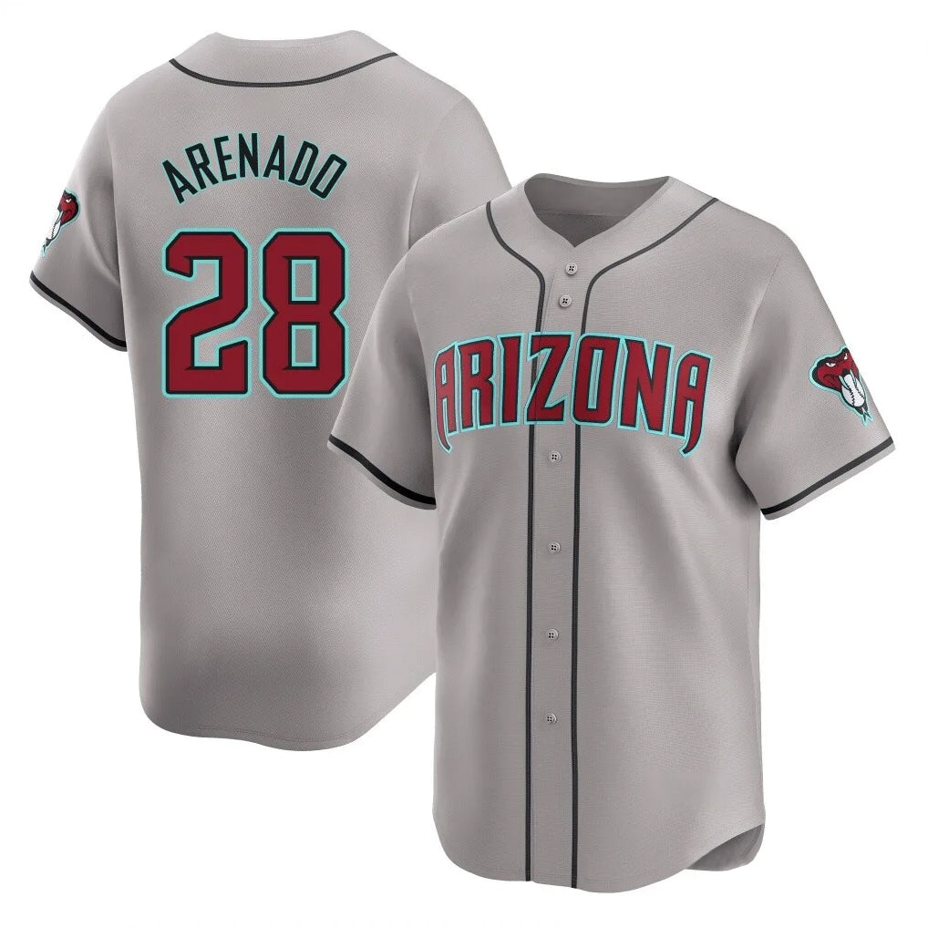Arizona Diamondbacks #28 Nolan Arenado Player Gray Road Limited Home Game Stitched Baseball Jersey