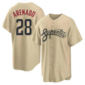Arizona Diamondbacks #28 Nolan Arenado Player Tan City Connect Home Game Stitched Baseball Jersey