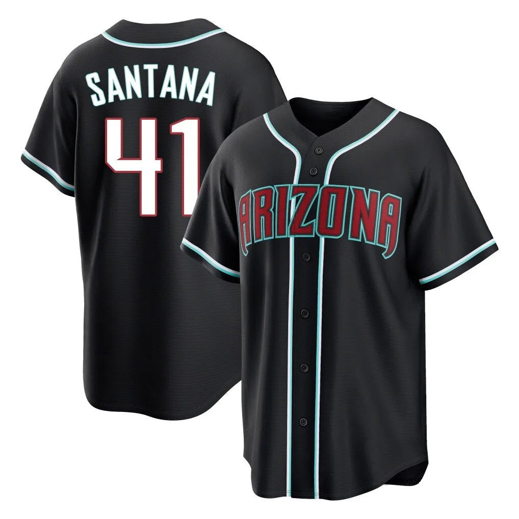 Arizona Diamondbacks #41 Carlos Santana Player Black Home Game Stitched Baseball Jersey