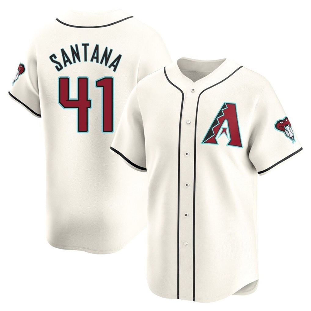 Arizona Diamondbacks #41 Carlos Santana Player Cream Limited Home Game Stitched Baseball Jersey