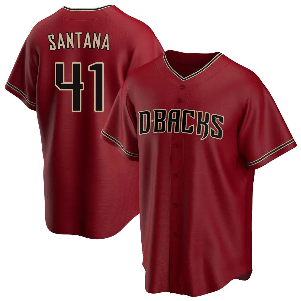 Arizona Diamondbacks #41 Carlos Santana Player Red Home Game Stitched Baseball Jersey