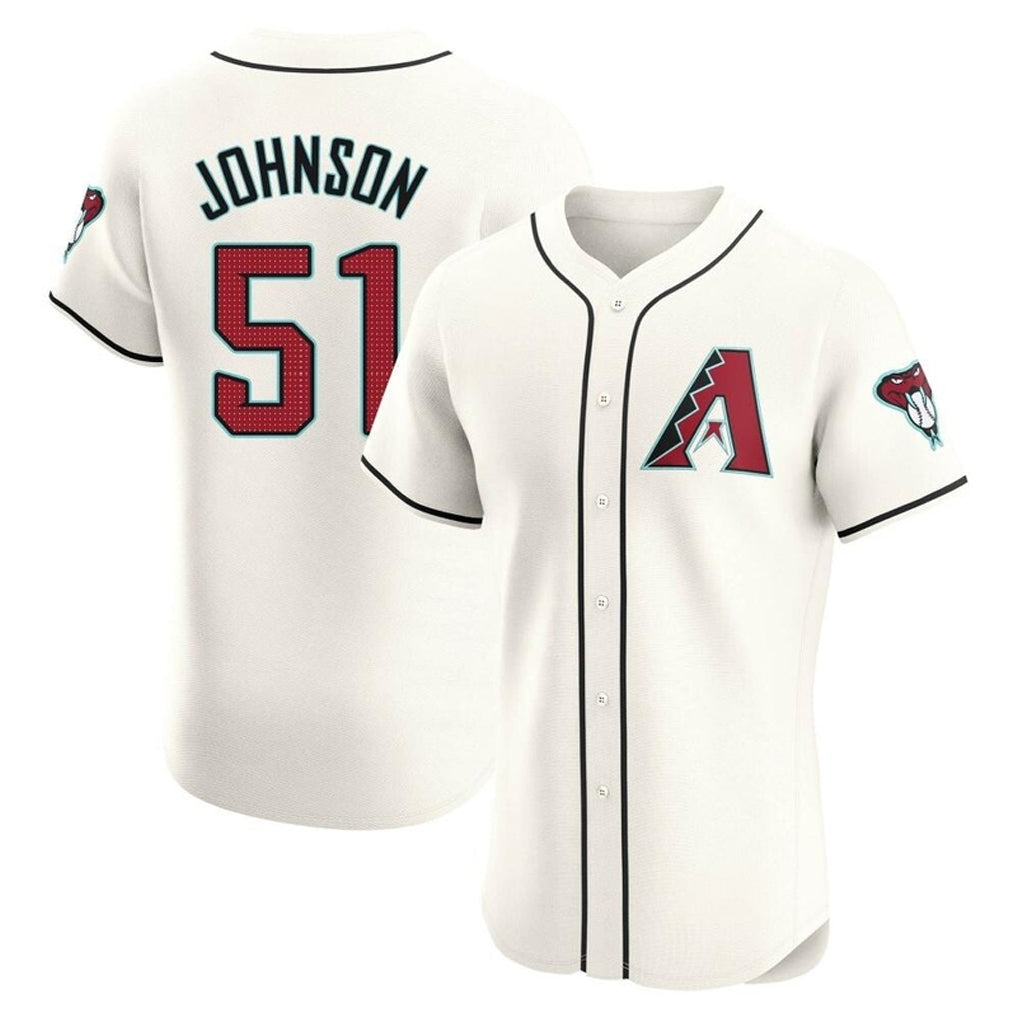 Arizona Diamondbacks #51 Randy Johnson Player Cream Limited Elite Home Game Stitched Baseball Jersey