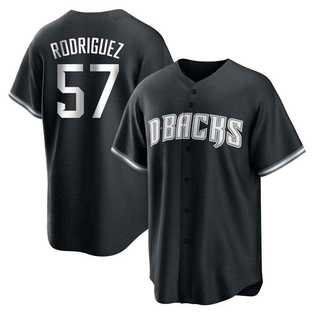 Arizona Diamondbacks #57 Eduardo Rodriguez Player Black Game Home Stitched Baseball Jersey