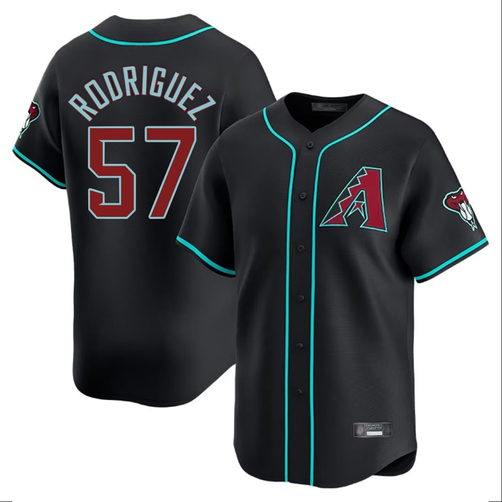 Arizona Diamondbacks #57 Eduardo Rodriguez Player Black Limited Home Game Stitched Baseball Jersey