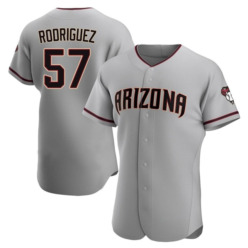 Arizona Diamondbacks #57 Eduardo Rodriguez Player Gray Road Limited Elite Home Game Stitched Baseball Jersey