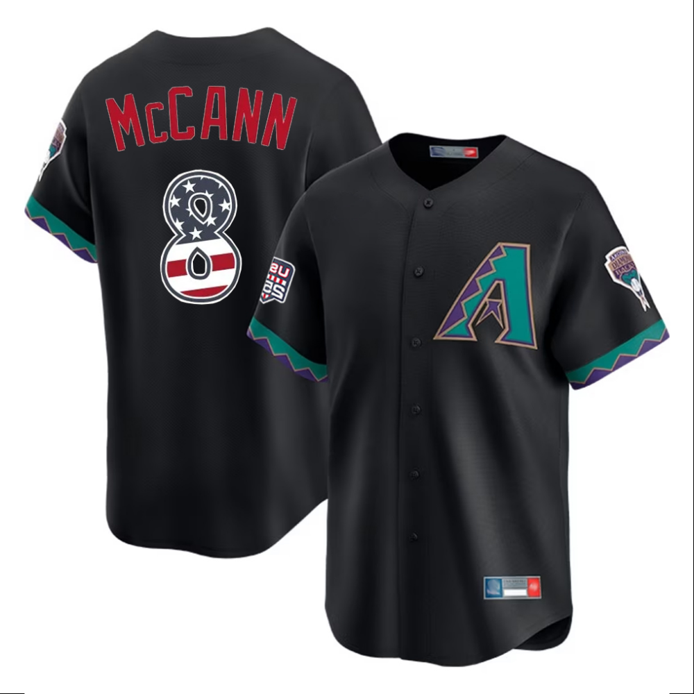 Arizona Diamondbacks #8 James McCann Black USA 250 Fourth of July Stitched Baseball Jersey