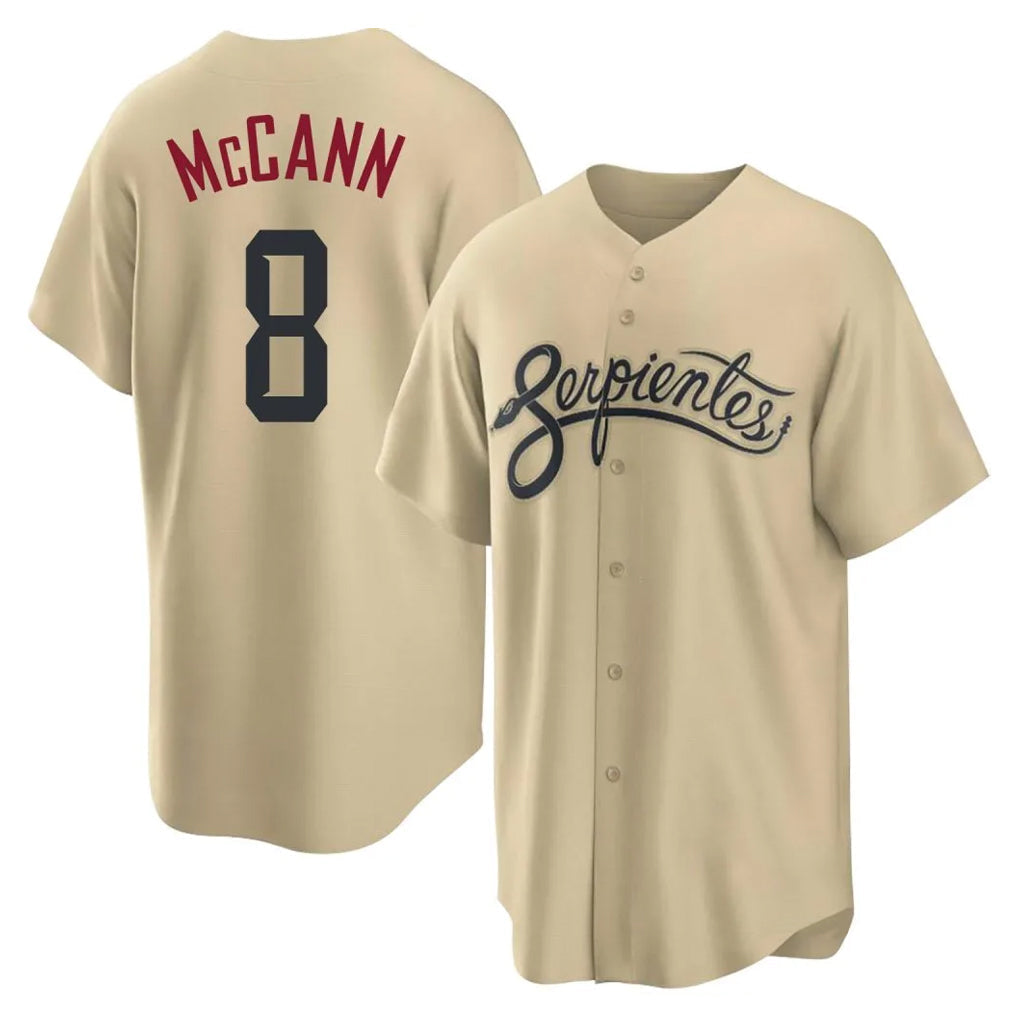 Arizona Diamondbacks #8 James McCann Player Tan City Connect Home Game Stitched Baseball Jersey
