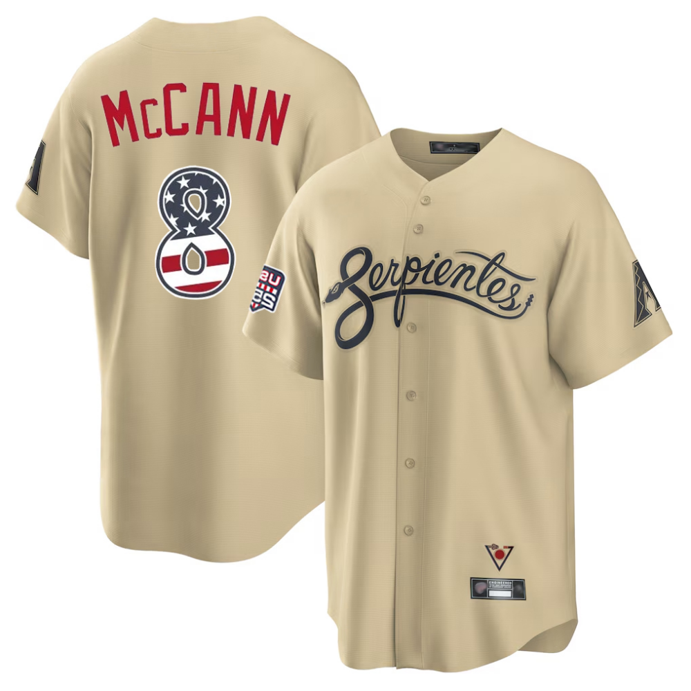 Arizona Diamondbacks #8 James McCann Tan USA 250 Fourth of July Stitched Baseball Jersey