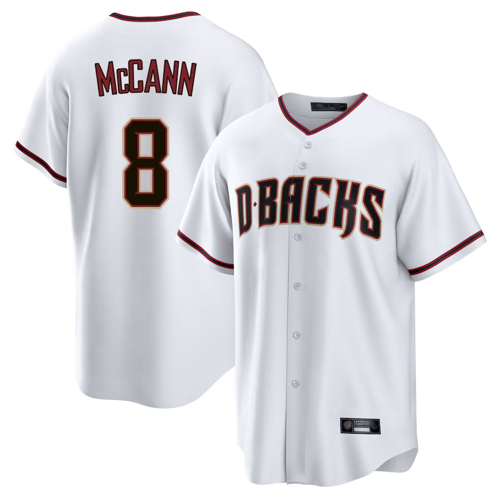 Arizona Diamondbacks #8 James McCann Player White Home Game Stitched Baseball Jersey