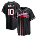 Atlanta Braves #10 Chipper Jones Player Black Fashion Out Game Stitched Baseball Jersey