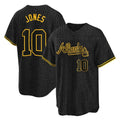 Atlanta Braves #10 Chipper Jones Player Black Snake Skin City Home Game Stitched Baseball Jersey
