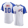 Atlanta Braves #10 Chipper Jones Player White City Connect Limited Elite Home Game Stitched Baseball Jersey