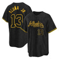 Atlanta Braves #13 Ronald Acuna Jr Player Black Snake Skin City Home Game Stitched Baseball Jersey