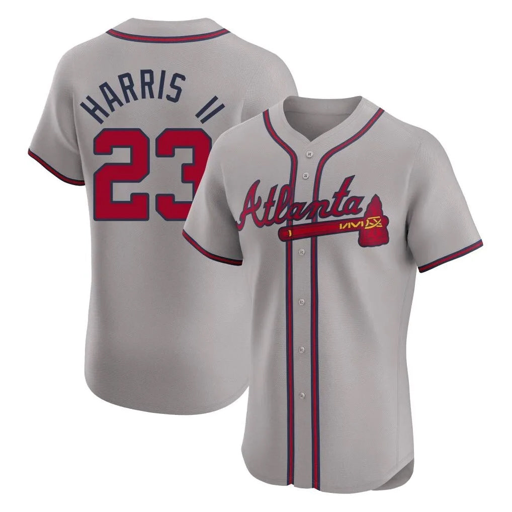 Atlanta Braves #23 Michael Harris II Player Gray Limited Elite Home Game Stitched Baseball Jersey