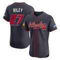 Atlanta Braves #27 Austin Riley Player Navy 2025 Speedway Classic Limited Elite Home Game Stitched Baseball Jersey