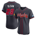 Atlanta Braves #28 Matt Olson Player Navy 2025 Speedway Classic Limited Elite Home Game Stitched Baseball Jersey