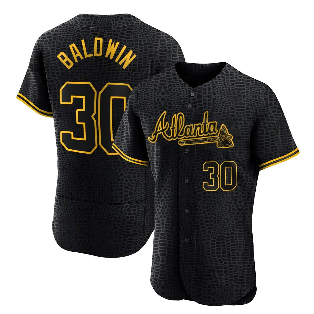Atlanta Braves #30 Drake Baldwin Player Black Snake Skin City Limited Elite Home Game Stitched Baseball Jersey