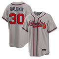 Atlanta Braves #30 Drake Baldwin Player Gray Home Game Stitched Baseball Jersey