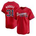 Atlanta Braves #31 Greg Maddux Player Red Limited Home Game Stitched Baseball Jersey