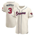 Atlanta Braves #3 Dale Murphy Player Cream Limited Elite Home Game Stitched Baseball Jersey