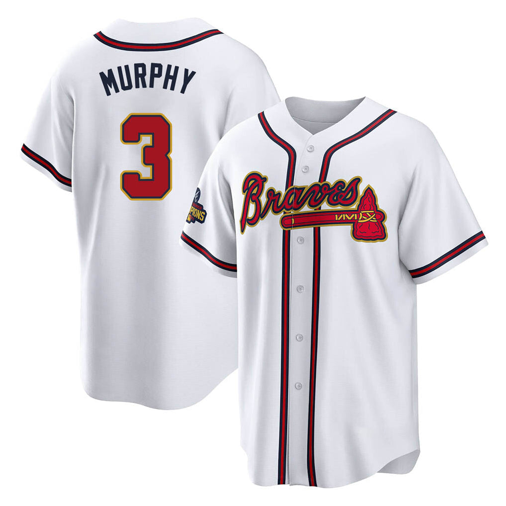 Atlanta Braves #3 Dale Murphy Player White Gold Home Game Stitched Baseball Jersey