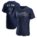 Atlanta Braves #7 Ha-Seong Kim Player Navy Alternate Limited Elite Home Game Stitched Baseball Jersey