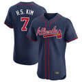 Atlanta Braves #7 Ha-Seong Kim Player Navy Limited Elite Home Game Stitched Baseball Jersey
