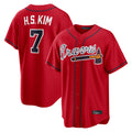 Atlanta Braves #7 Ha-Seong Kim Player Red Home Game Stitched Baseball Jersey