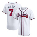 Atlanta Braves #7 Ha-Seong Kim Player White Limited Elite Home Game Stitched Baseball Jersey