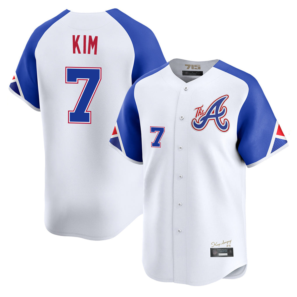 Atlanta Braves #7 Ha-Seong Kim Player White City Connect Limited Home Game Stitched Baseball Jersey
