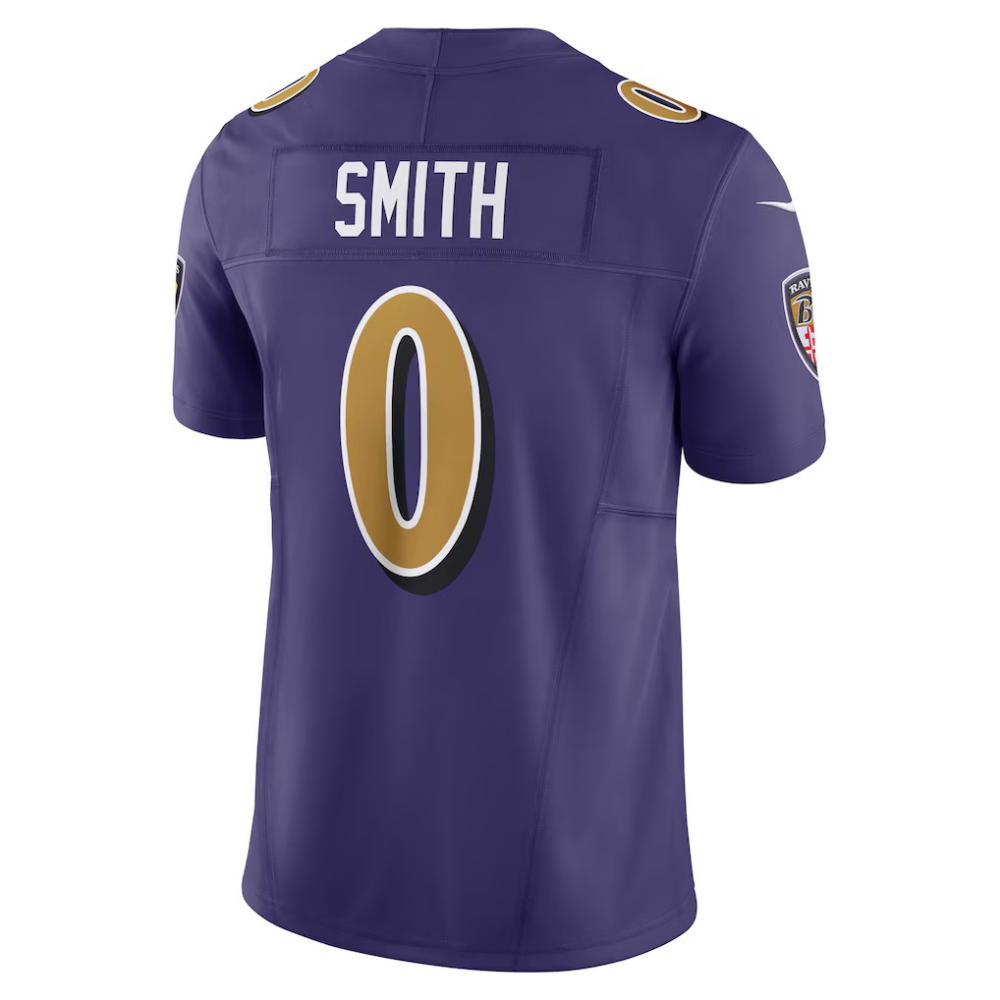 B.Ravens #0 Roquan Smith Purple Alternate Vapor F.U.S.E. Limited Football Jersey