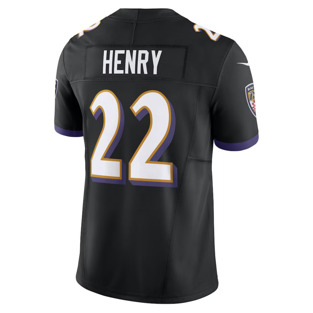 B.Ravens #22 Derrick Henry Black Vapor F.U.S.E. Limited Football Jersey