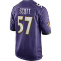 B.Ravens #57 Bart Scott Purple Game Retired Player Stitched Football American Jersey