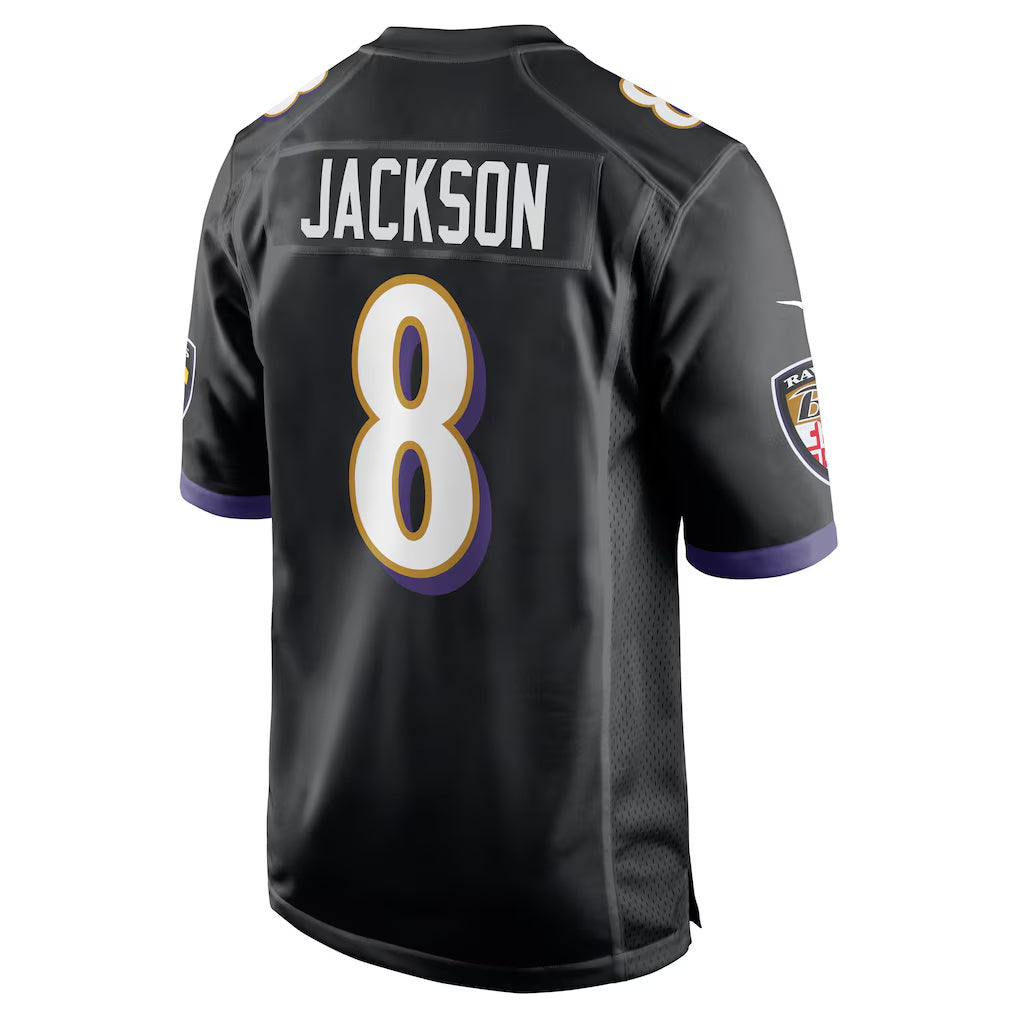 Lamar Jackson Ravens #8 Black Alternate Game Stitched Football Jersey
