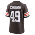 C.Browns #49 Carson Schwesinger Brown 2025 Draft Game Stitched Football American Jersey