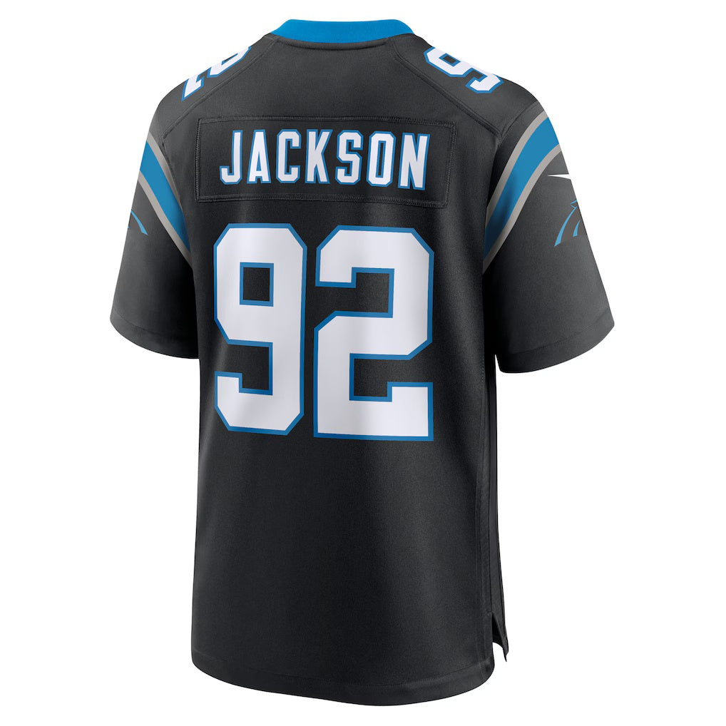 C.Panthers #92 Cam Jackson Black Team Game Stitched Football American Jersey